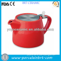porcelain red wholesale high quality tea pot with tea strainer